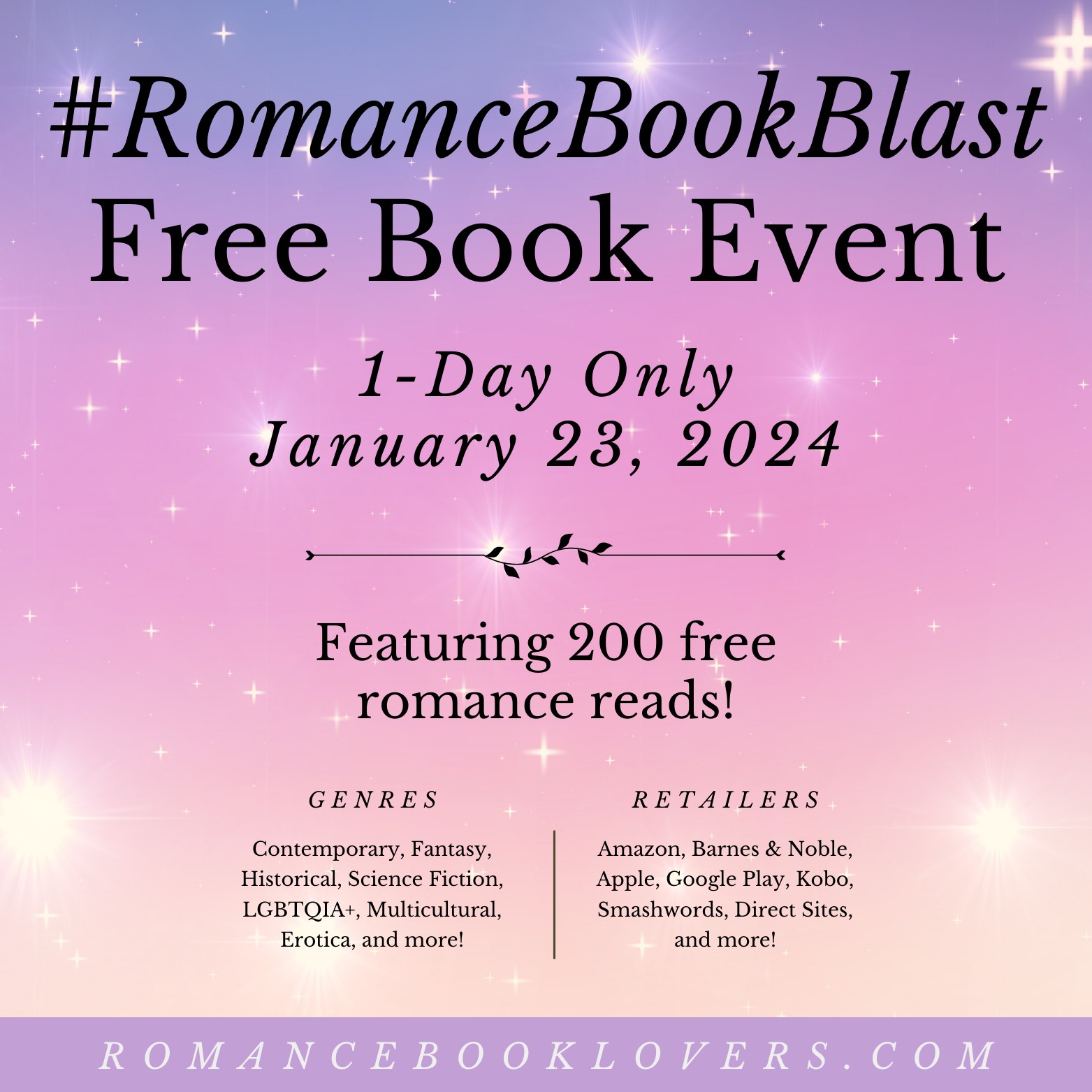 Romance Book Blast free book event, featuring 200 free romance reads